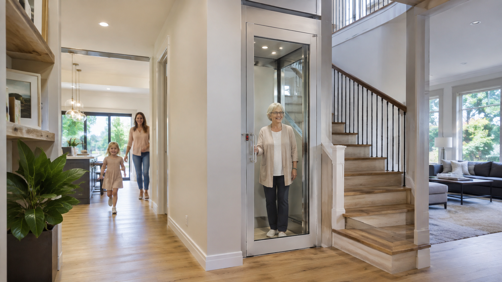 Quanto consuma un miniascensore in una casa moderna con ascensore domestico in vetro